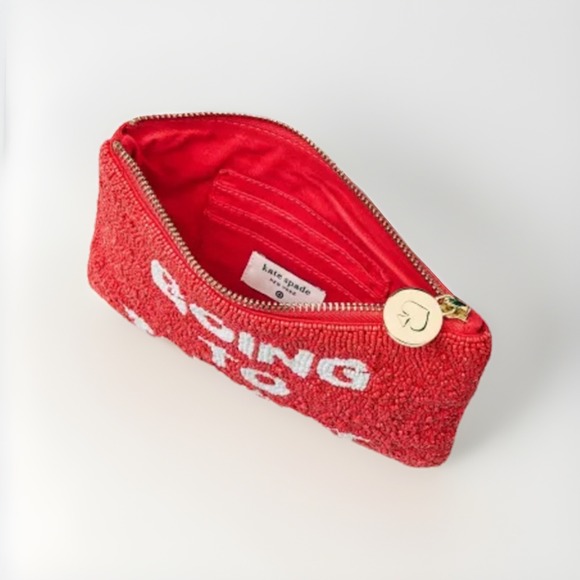 Kate Spade X Target "Going To Target" Red Beaded Clutch Item‎ In Hand - Picture 3 of 4